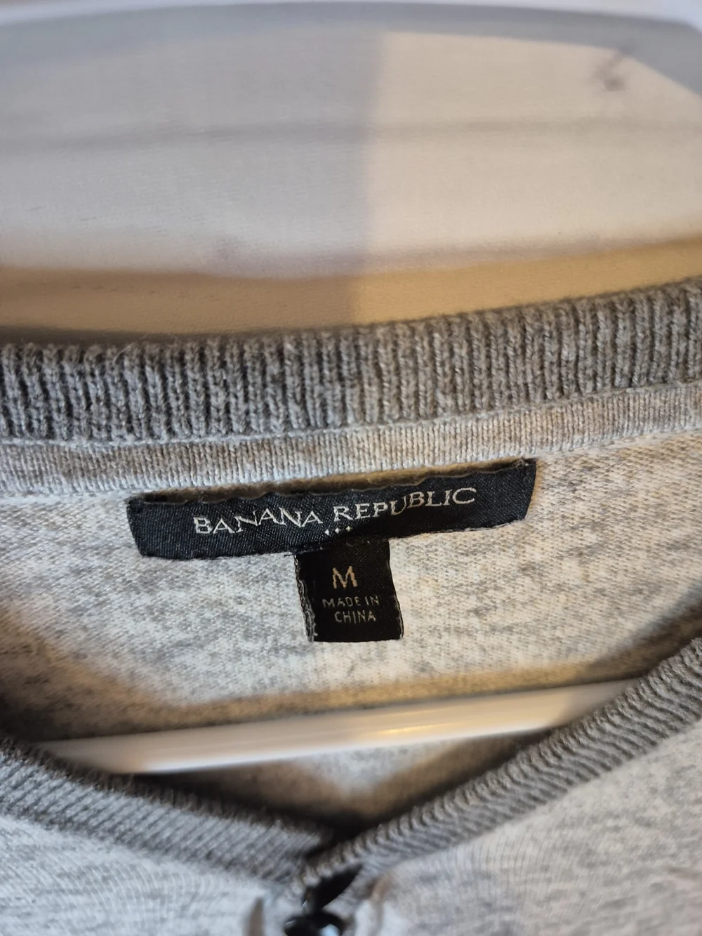 Banana Republic Two-Tone Gray Crewneck Henley Sweater M